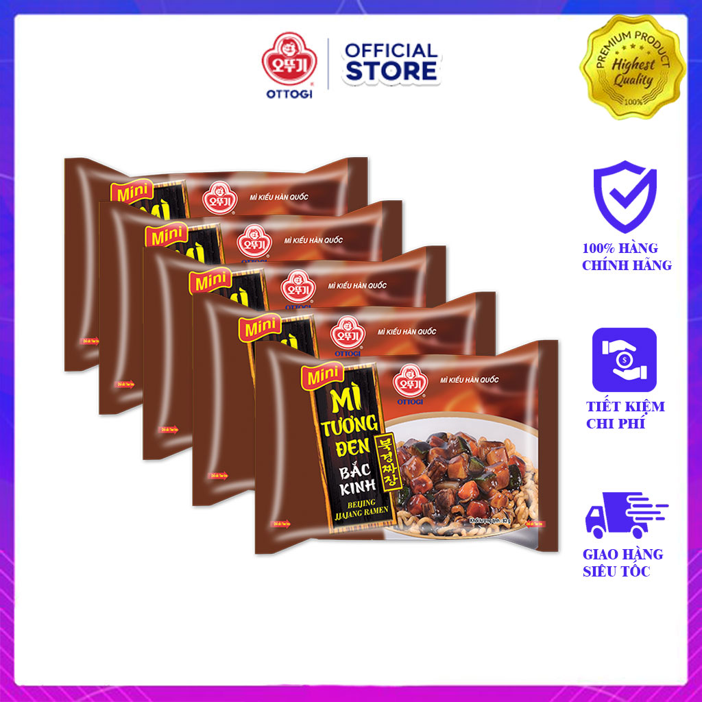 Combo 5 Gói Mì Tương Đen Bắc Kinh Ottogi 83g