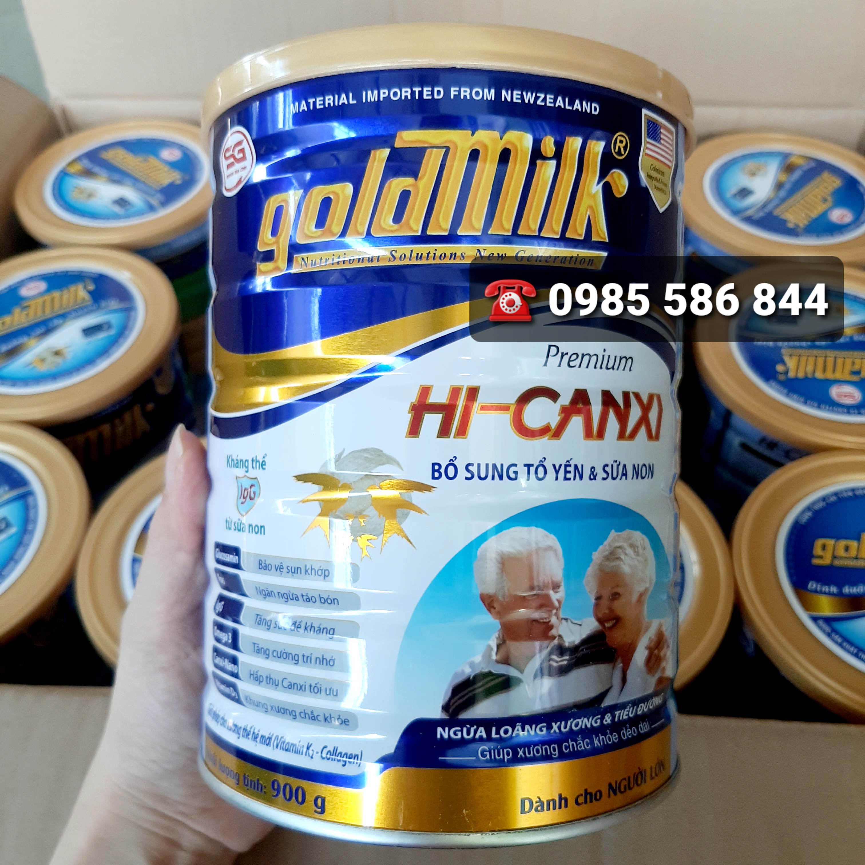 sữa cho người già ngăn ngừa loãng xương và tiểu đường - sữa bột goldmilk hi-canxi 900g - sữa dành cho người già 3