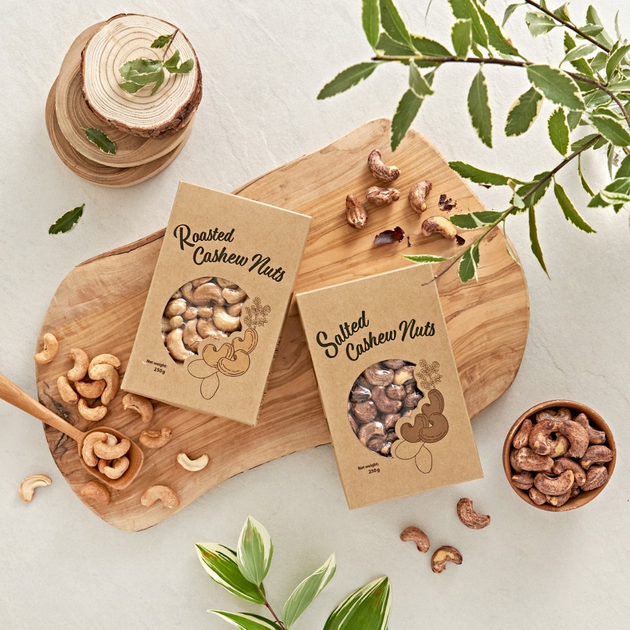 Hạt điều nướng bình phước loại a 250g thương hiệu big tree world/ roasted cashew nuts/ 구운캐슈넛