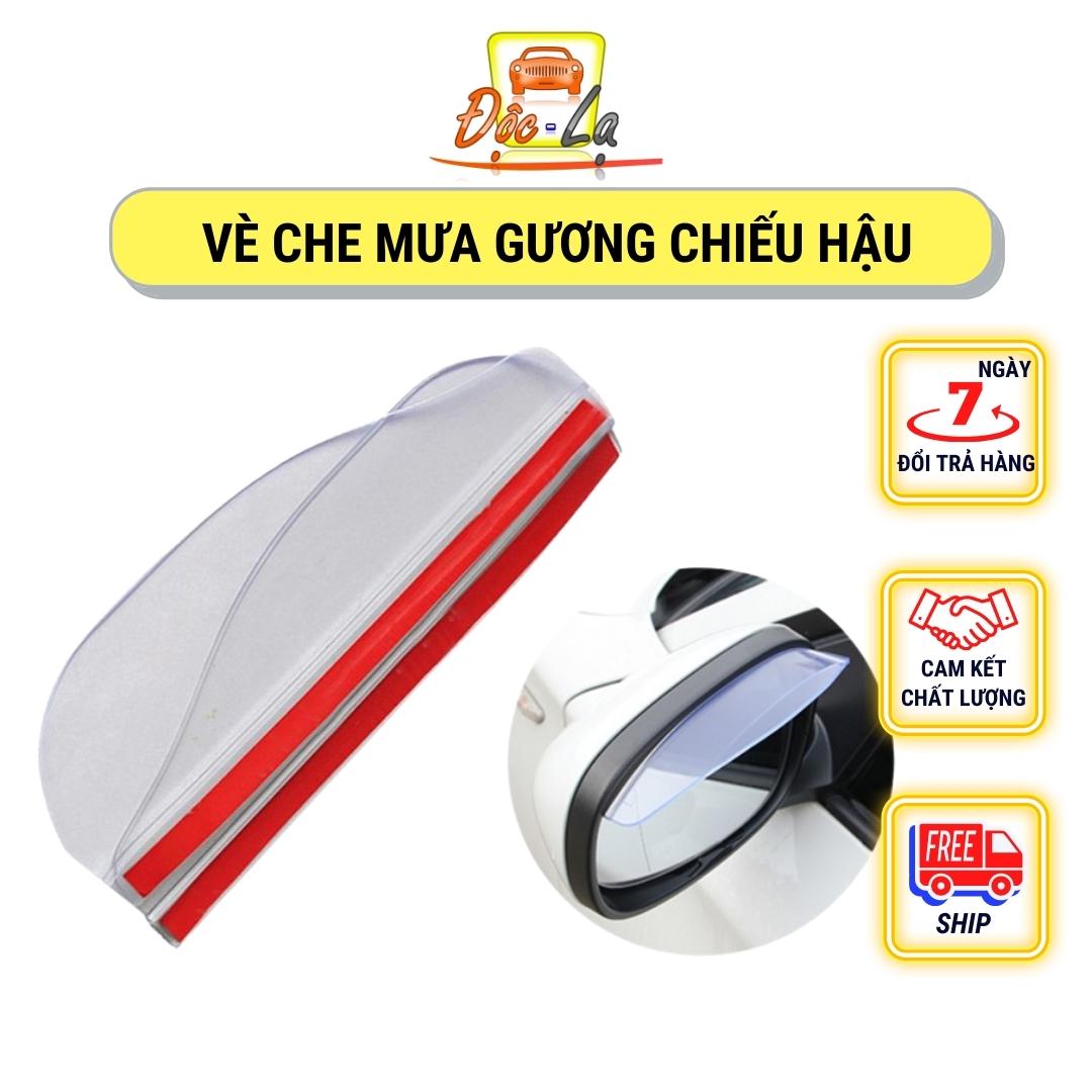 Bộ 2 tấm vè che mưa gương kính chiếu hậu ô tô màu đen