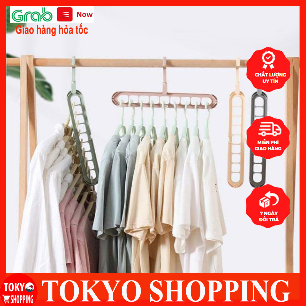 Móc treo quần áo đa năng 9 lỗ tiết kiệm diện tích