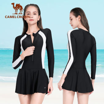 Camel Crown Đồ Bơi Chống Nắng Cho Nữ Bikini Đồ Bơi Đi Biển Dài Tay Đồ Bơi Sang Trọng Mùa Hè Cho Nữ