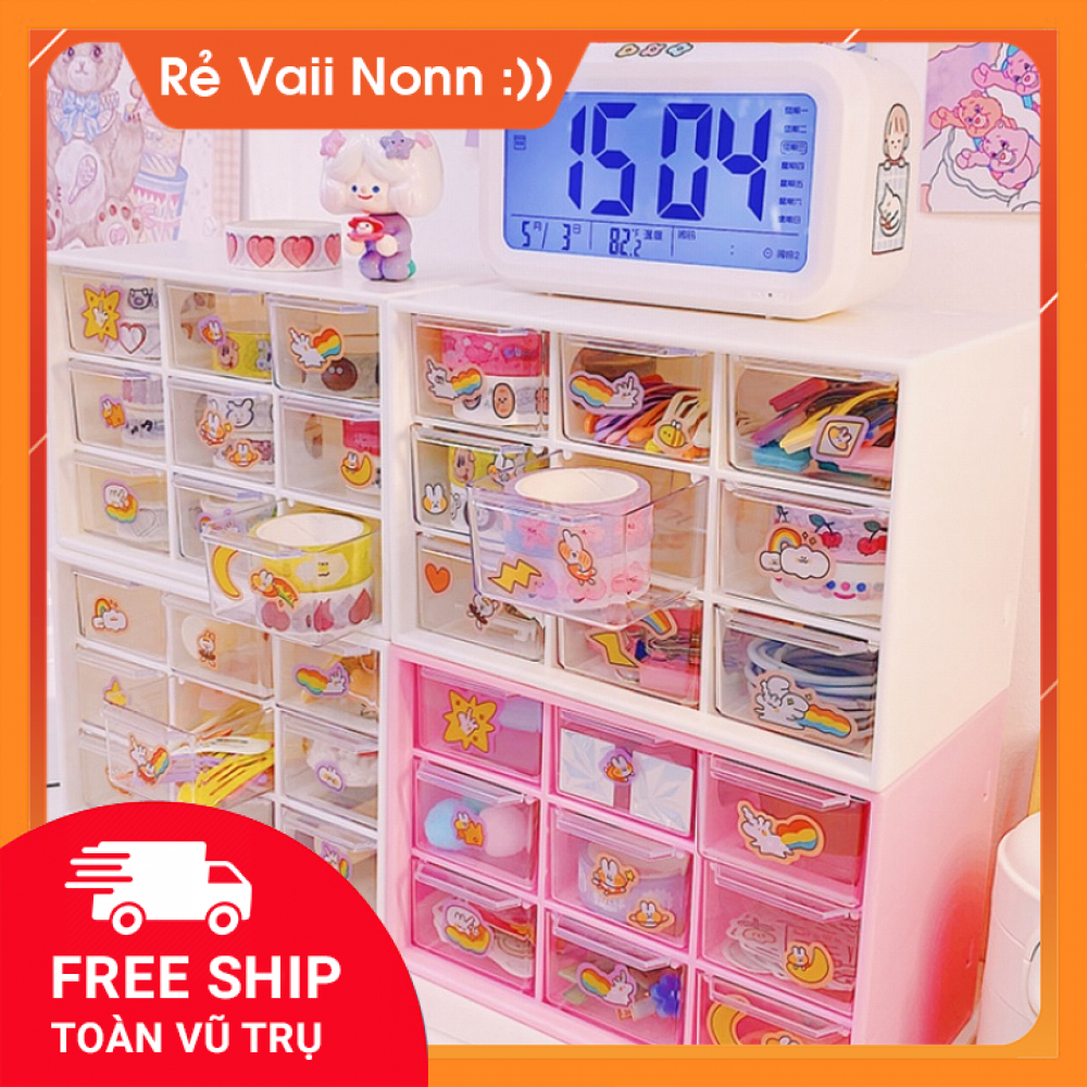 [ĐƯỢC CHỌN MÀU][Tặng Kèm Sticker Siêu Xinh]Hộp Đựng Trang Sức Bông Tai, Nhẫn, Dây Chuyền - Hộp Lưu Giữ Phụ Kiện Nhiều Ngăn Kiểu Dáng Dễ Thương Xinh Xắn Chứa Được Nhiều Phụ Kiện Thời Trang Siêu Tiện Lợi