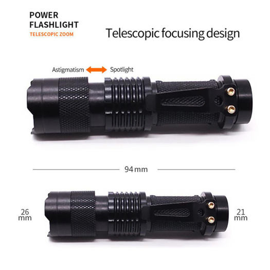 Đèn Pin UV Mini Đèn Pin LED Tia Cực Tím Đèn UV Có Thể Thu Phóng 3 Chế Độ Ngoài Trời