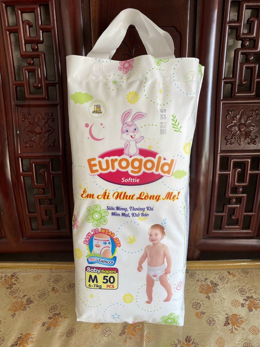 Bịch 50 miếng bỉm quần eurosoft xuất nhật m/l/xl/xxl/xxxl chống hăm cho bé