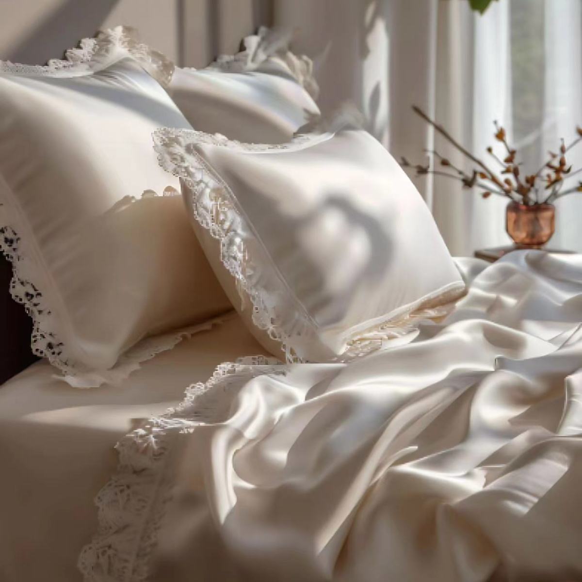 Zestaw 4 sztuk Tencel Summer French Silky Princess Czteroczęściowa pościel Naked Sleeping kołdry Pościelne Ice Silk