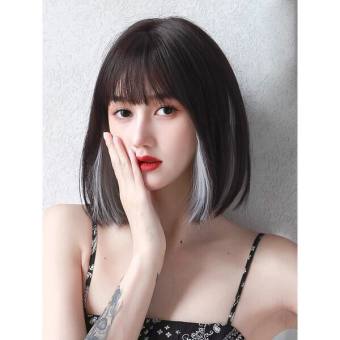 Tóc giả nữ nguyên đầu vic light trắng chất sợi tơ cao cấp