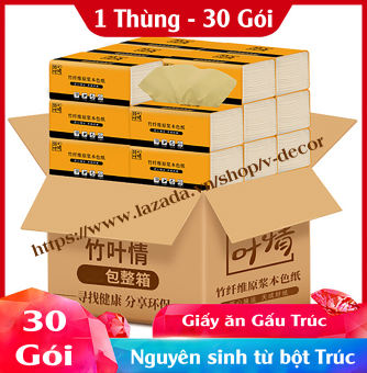 1 Thùng Giấy Ăn Gấu Trúc 30 Gói Giấy Ăn Khăn Giấy Gấu Trúc 3 Lớp