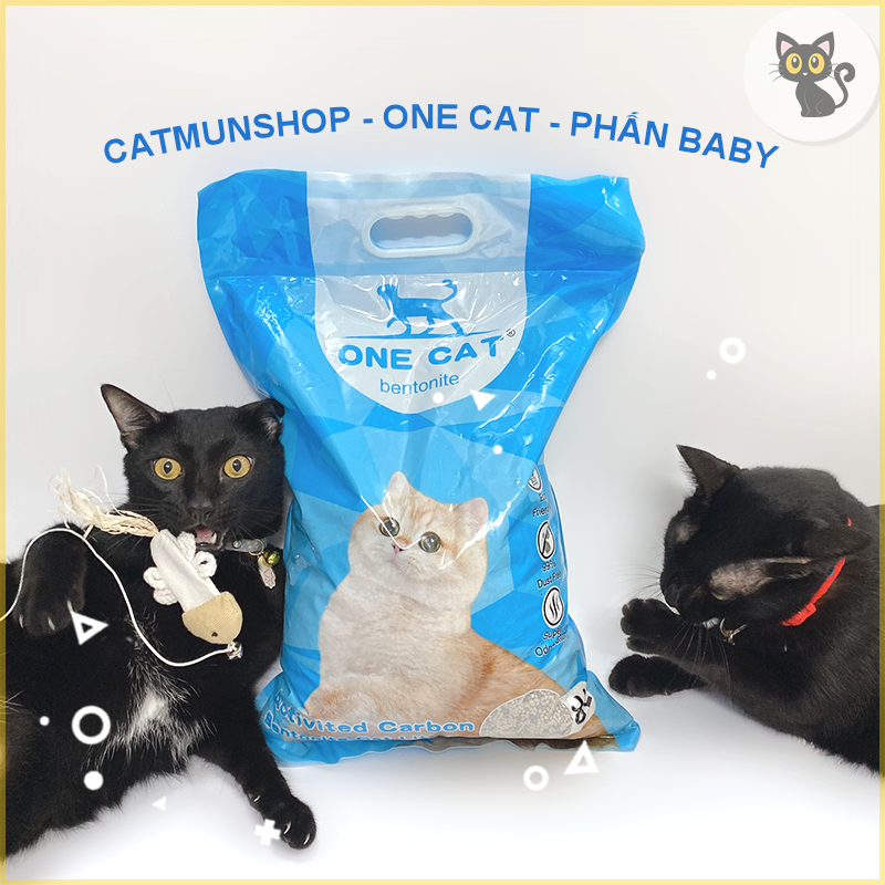 Cát vệ sinh cho mèo ONE CAT túi 8L/4kg, cát Betonite than hoạt tính khử mùi tốt và ít bụi, Shop Cat Mun