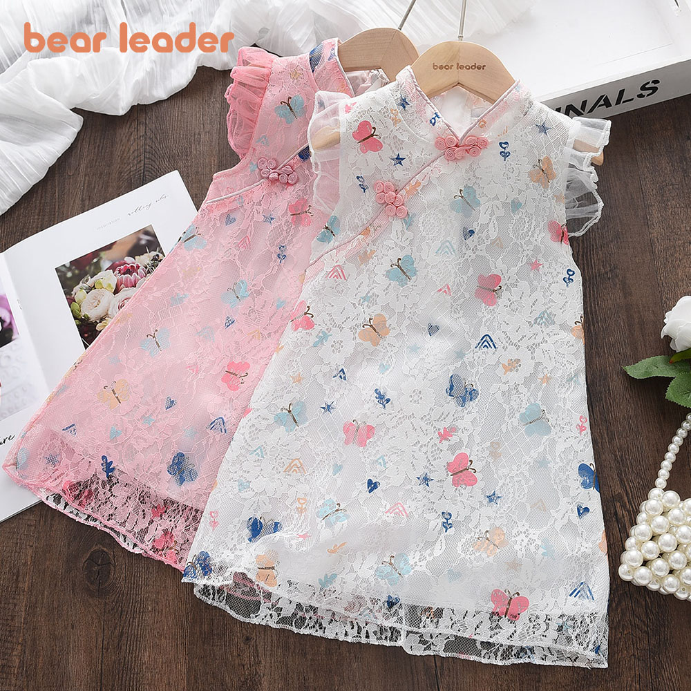 Bear Leader Váy Qipao Bé Gái Sườn Xám Phong Cách Trung Quốc Cho Trẻ Em Trang Phục Dân Tộc Có Nút Thắt Cho Trẻ Em Mùa Hè Để Chụp Ảnh Ngày Lễ