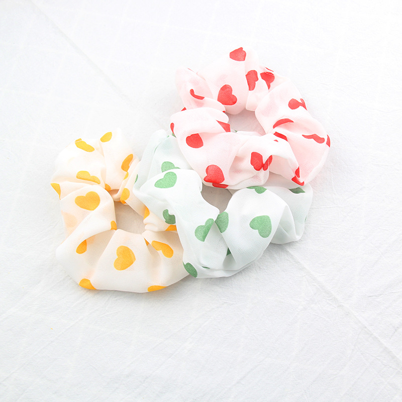 Dây buộc tóc scrunchie, dây buộc tóc hình trái tim nhiều màu dễ thương cute dành cho các bạn nữ