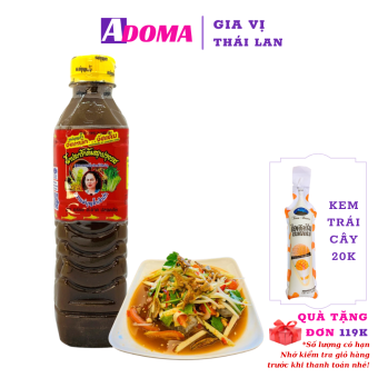 Nước Mắm Thái Lan Làm Gỏi Đu Đủ Somtum ADOMA Ba Khía Chua Cay Dì Bun 400ml- ปลาร้าแม่บุญล้ํา Cách Làm Sốt Trộn Sụm Tôm Ghẹ Xoài Thái Lan ส้มตําไทย