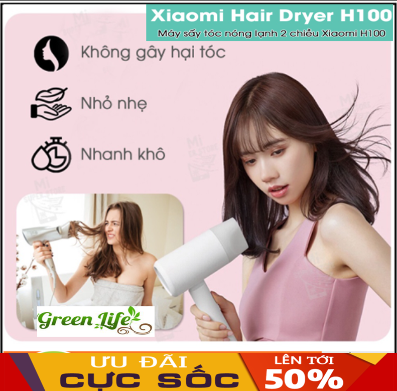 Máy sấy tóc tiện lợi nhanh khô,máy tạo kiểu tóc xiaomi chính hãng hong khô tóc nhanh chóng từ gốc đến ngọn với siêu tốc độ gió 20 m/giây khô tóc nhanh chóng,không gây hư tổn bổ sung ion âm làm mềm mượt chăm sóc tóc bh 12 tháng