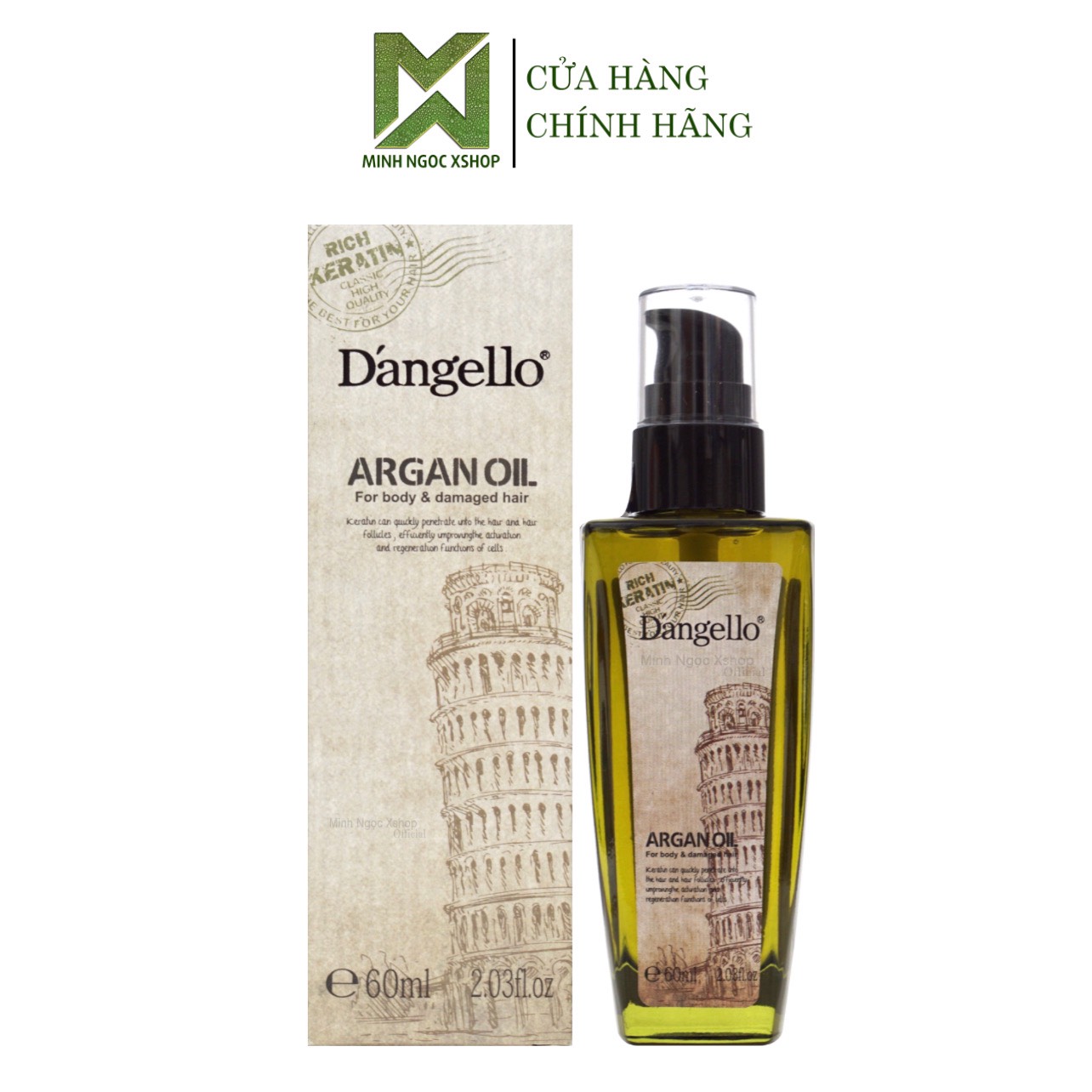 Tinh dầu dưỡng tóc Dangello Argan Oil 60ml dưỡng tóc bóng mượt