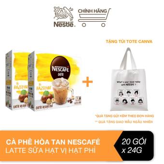 Combo 2 hộp cà phê hòa tan Nescafé Latte sữa hạt vị hạt phỉ (Hộp 10 gói x 24g)