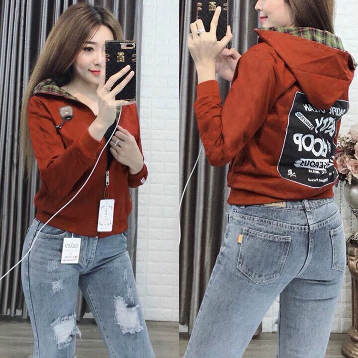 Áo khoác dù bomber nón 2 lớp,chất dù dày dặn,phối họa tiết sau lưng cực dễ thương._xt