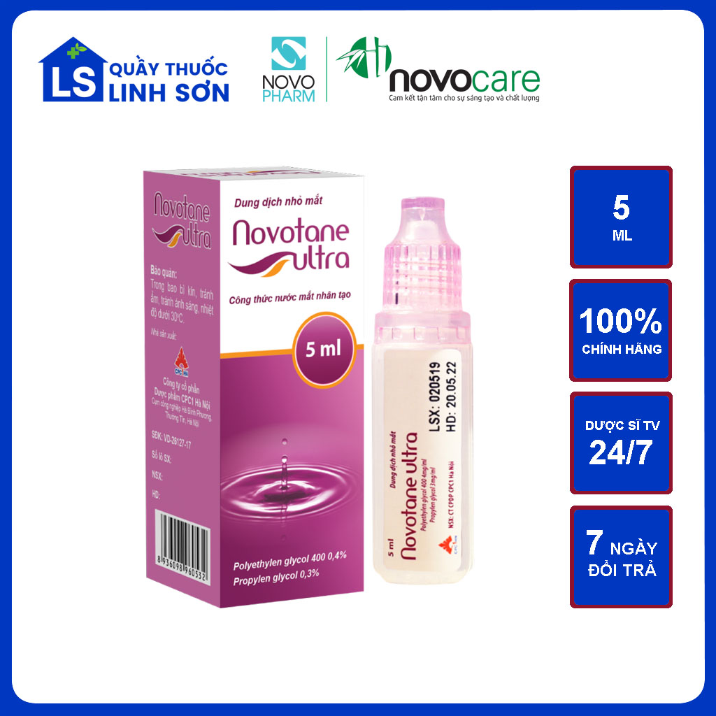Nước mắt nhân tạo Novotane Ultra 5ml