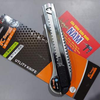 Dao rọc giấy lớn thay lưỡi liên tục Nhật Kapusi JAPAN, dao trổ 5 lưỡi 18mm thép SK5 siêu sắc, khung kim loại siêu bền, dao cắt giấy, rọc băng dính, cắt thùng bìa carton, cắt decal, dao rọc giấy Nhật, dao rọc giấy to, dao roc giay