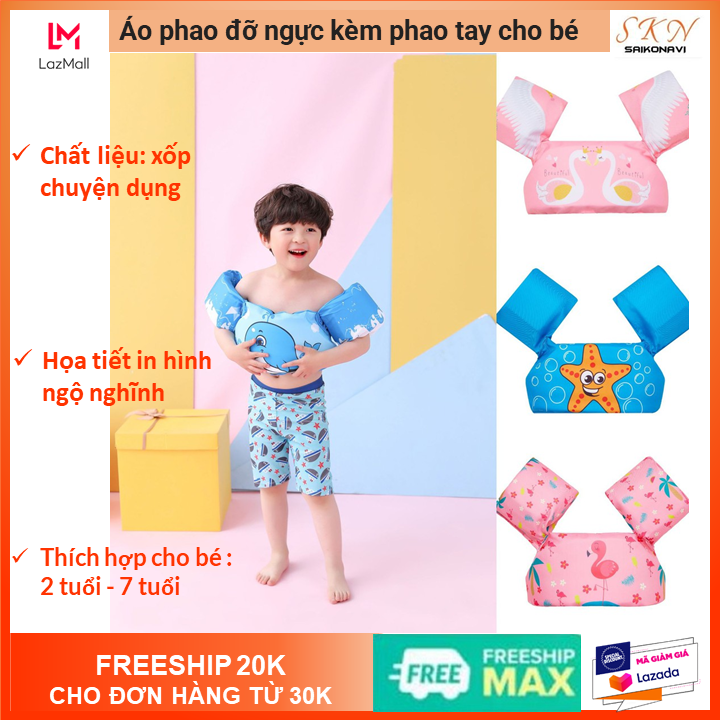 [TẶNG QUÀ] Phao Bơi Đeo Tay Liền Thân Cho Bé ,Phao Tập Bơi Cho Bé, Áo Phao Liền Thân, Phao Tay Kết Hợp Phao Đỡ Ngực, Áo Phao Tập Bơi Cho Bé 2-7 Tuổi,Phao Bơi Trẻ Em hàng Loại Đẹp