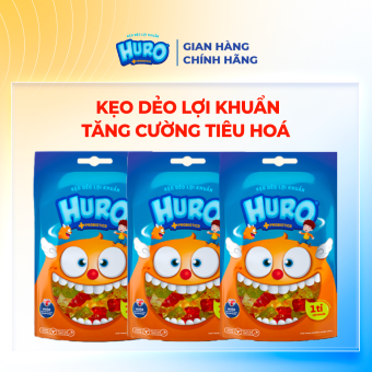 Combo 3 Kẹo Dẻo Lợi Khuẩn HURO PROBIOTICS Túi 105g - Hương Trái Cây Bổ Sung Lợi Khuẩn Cho Hệ Tiêu Hóa - Kiểm Chứng An Toàn Chất Lượng Từ Anh Quốc