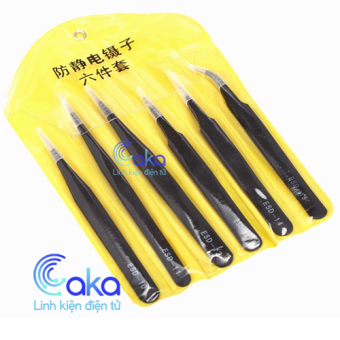 Bộ 6 cây nhíp đa năng gắp linh kiện, ghép lông mi, nối tóc... các loại hình dáng