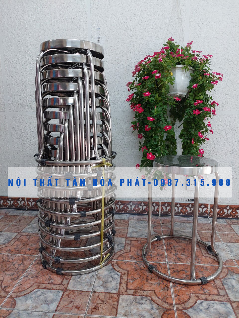 Ghế đôn inox 201 chân cao TÂN HÒA PHÁT loại tốt (số lượng 10)