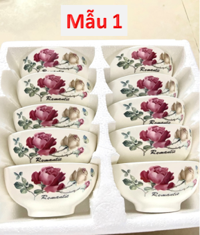 BỘ CHÉN SỨ OPAL 10 CÁI CAO CẤP- TÔ - CHÉN -ĐĨA- BỘ 10 CHÉN (giao mẫu ngẫu nhiên)