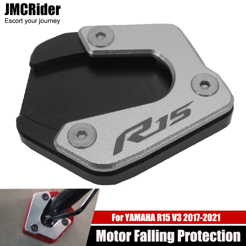 Bệ phóng chân chống bên xe máy bệ chân chống bằng nhôm cnc cho yamaha yzf r15 v3 yzfr15 2017 2018 2019 2020 yzf-r15 v3