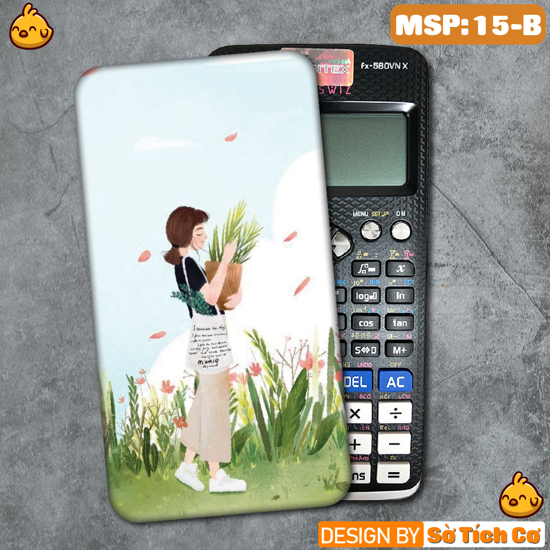 [HCM]Bộ Miếng dán Nắp + Lưng máy tính casio/vinacal FX500 FX570 FX580 FX880 - 570ES 570EX 680EX hình Girl MSP: MT15