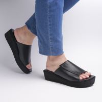 Sandal Wanita Wedges 5cm Bigsize Ukuran Jumbo 41 42 43 44 45 Sandal Wedges Art 340 Hitam