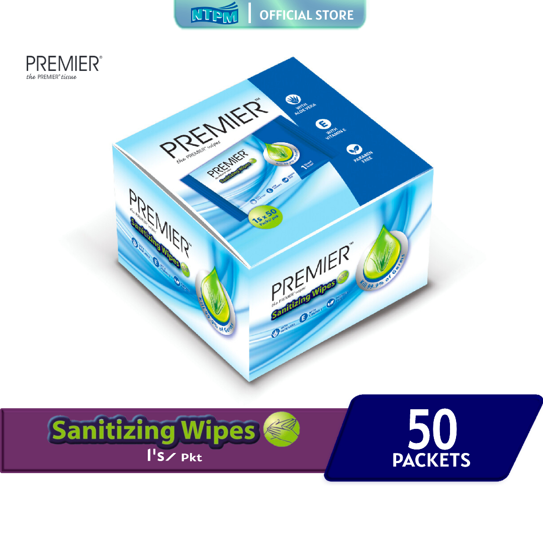 Premier Sanitizing Wipes (1 Sheets X 50pkt) X 1 Box