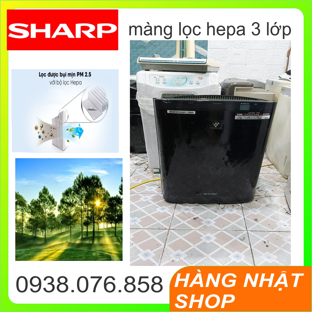 Máy lọc không khí sharp kc-45y2 nội địa nhật inverter bù ẩm -tạo ẩm