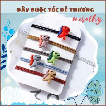 💝 HOT💝 Dây buộc tóc khủng long dễ thương, dây cột tóc hot 2022