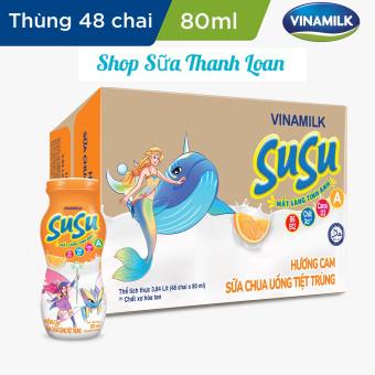 Thùng 48 Chai Sữa Chua Uống Susu IQ Hương Cam 80ml.