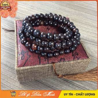 Vòng tay gỗ phong thủy - Vòng quấn tay gỗ Trắc 108 hạt 8ly cho người mệnh Hỏa, mệnh Thủy, mệnh Mộc