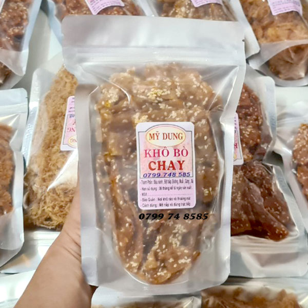 Khô bò chay 200gr nhà làm date 6 tháng sản phẩm được ra lò mỗi ngày