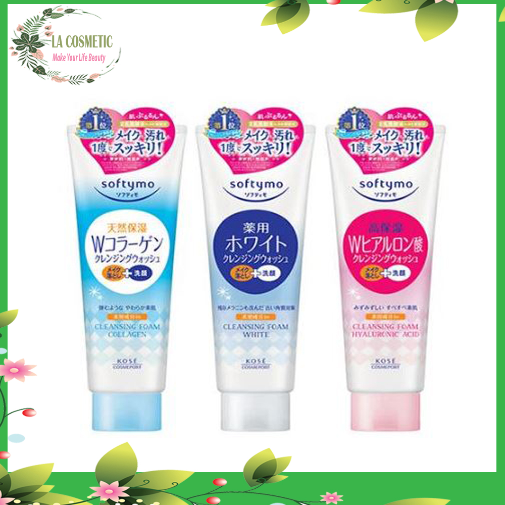 Sữa rửa mặt dưỡng trắng da chống lão hóa kose softymo 220g nhật bản