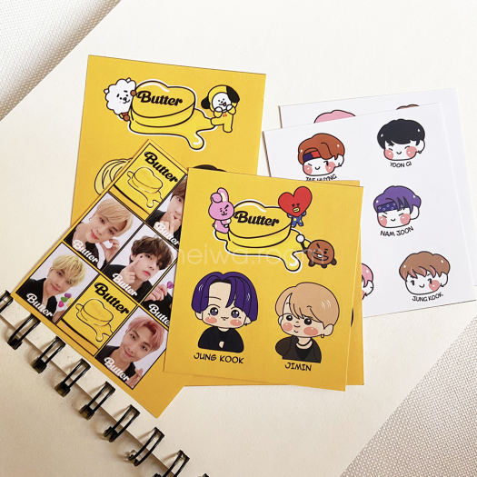 Set sticker hình dán thành viên các nhóm nhạc BTS - Butter trang trí sổ DIY theo phong cách Hàn Quốc
