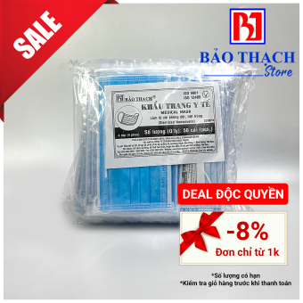 Túi khẩu trang Bảo Thạch 4 lớp xanh (50 cái riêng lẻ/ túi)