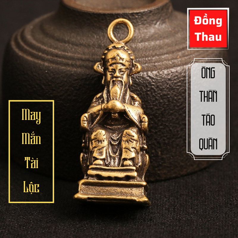 Tượng Đồng Thau Hình Ông Táo Quân - Kích Thước: 1.7 x 4.5cm