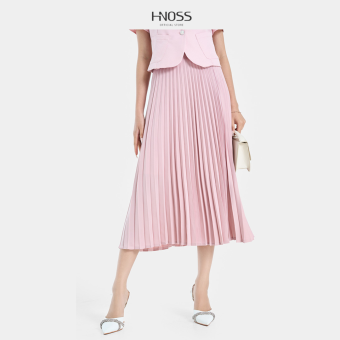 Chân váy lụa nữ thời trang HNOSS kiểu dáng dập ly HNVLU028
