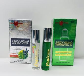Dầu Gió Eagle Brand Medicated Oil Roll on dạng lăn 8ml -Hàng USA đầu bi kim loại