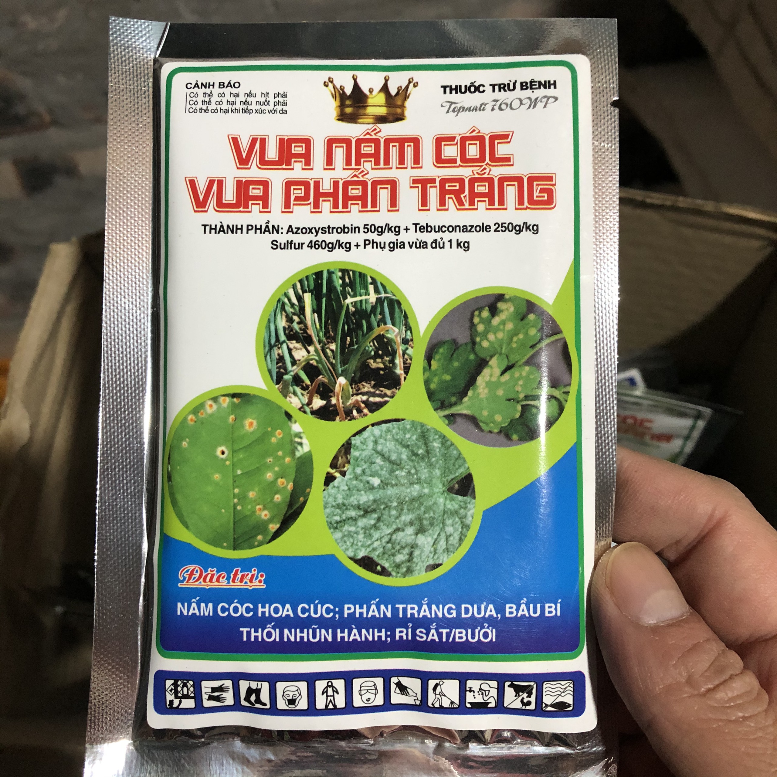 Vua Nấm Cóc, Vua Phấn Trắng 25g; Nấm cóc hoc cúc, phấn trắng dưa, bầu bí, thối nhũn hành, rỉ sắt bưởi