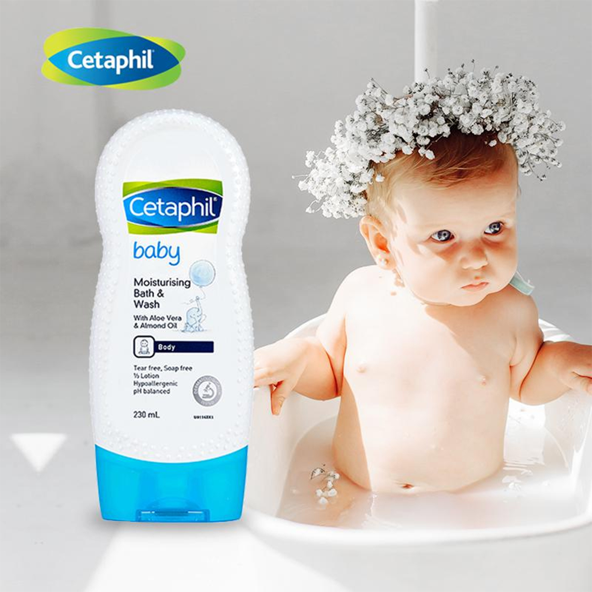 Bộ dầu gội sữa tắm dưỡng ẩm da cho bé Cetaphil Baby Ultra Moisturising