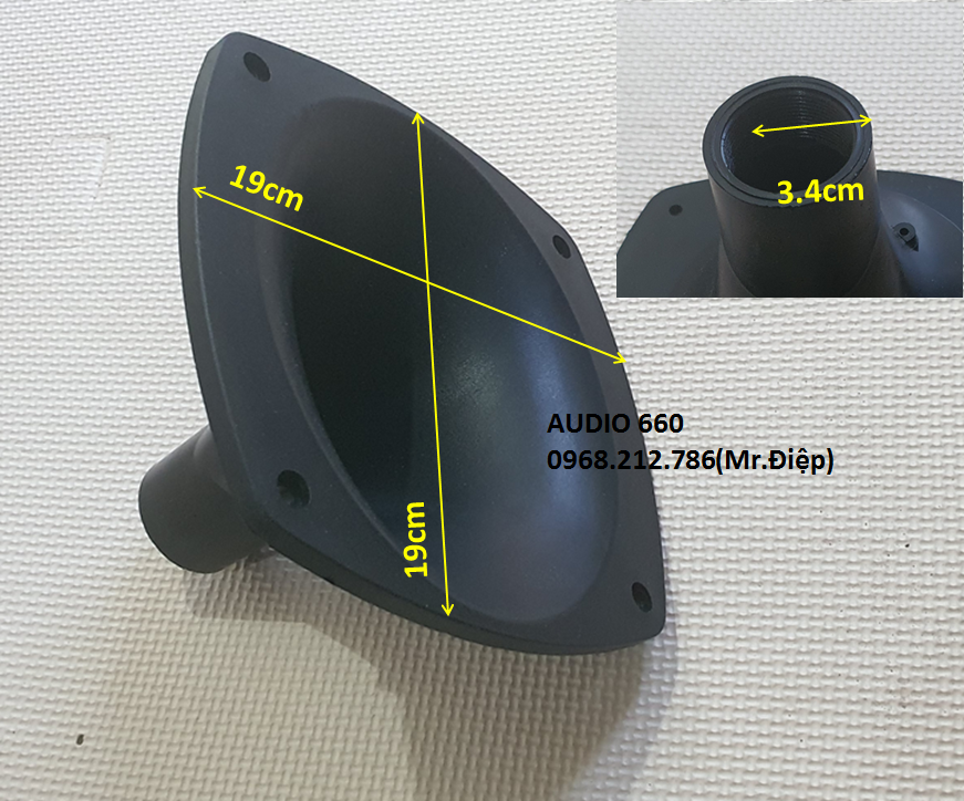 1 chiếc họng treble hình bầu giục 19x19