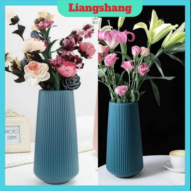 Bình cắm hoa bằng nhựa giả gốm sứ - chậu cắm hoa giả gốm sứ