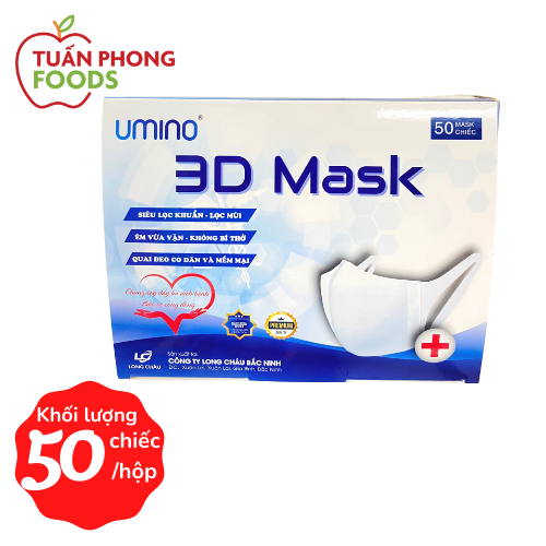 Khẩu trang y tế 3D mask UMINO (HỘP 50 CÁI)