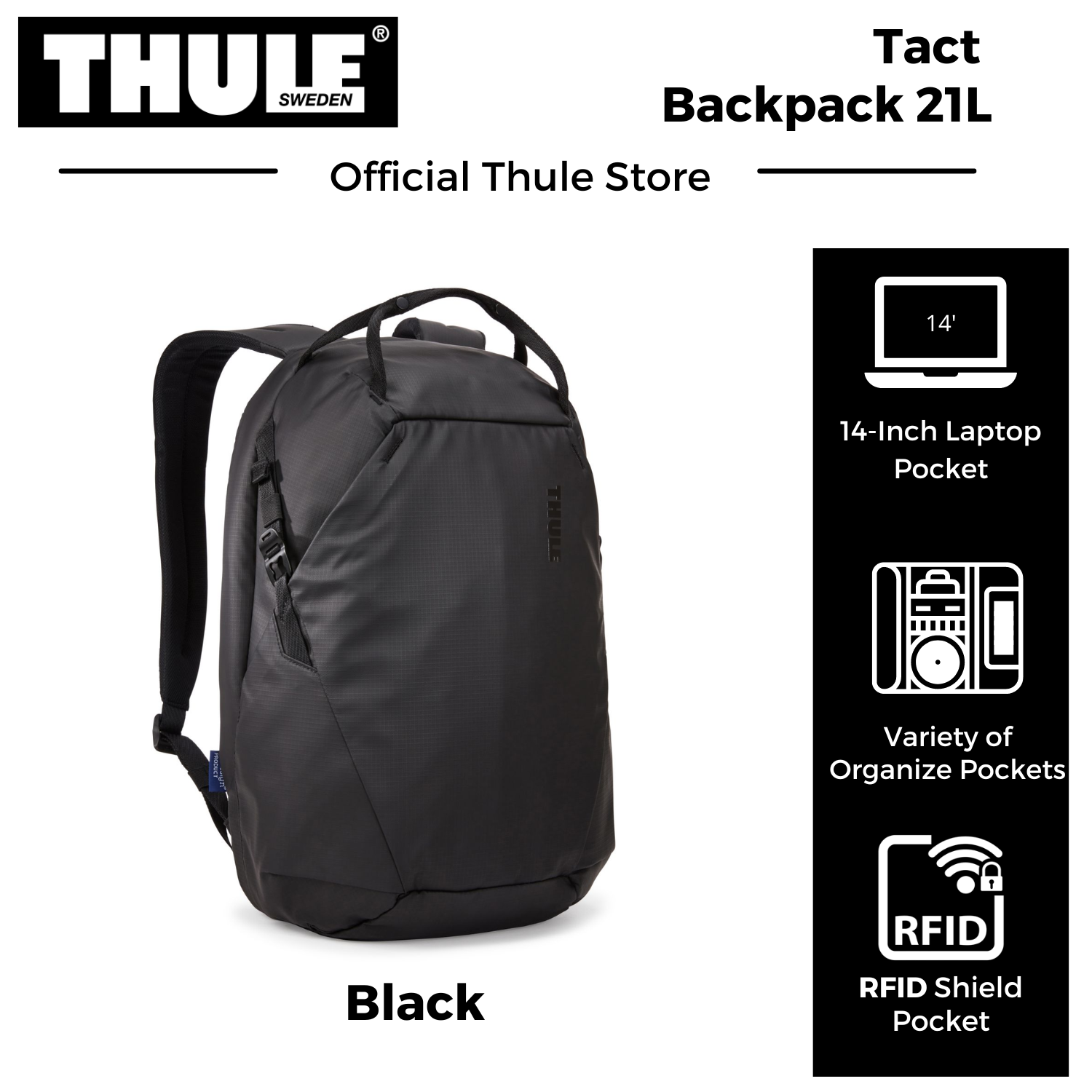 Thule Tact Backpack 16L - Black | Lazada Singapore