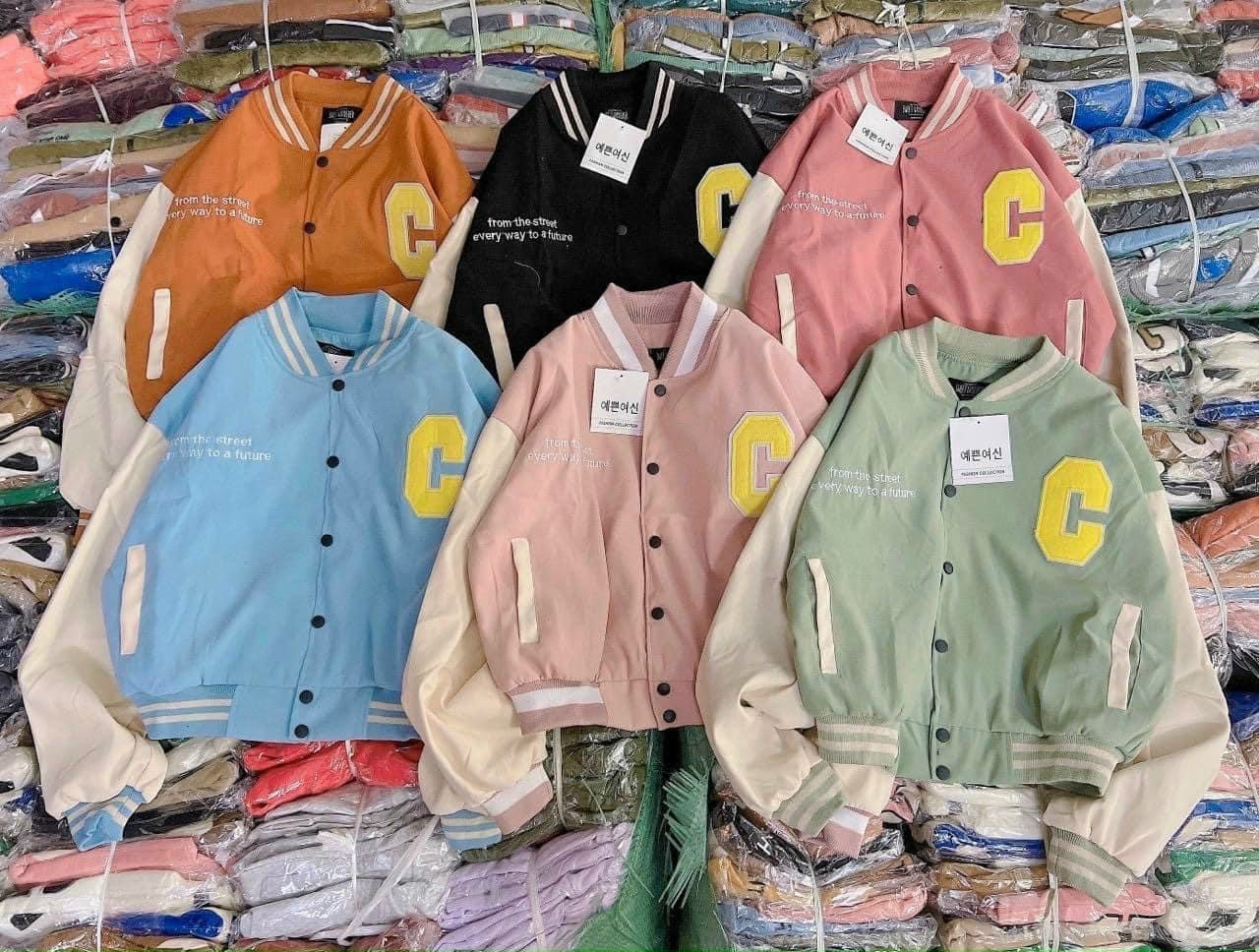 Áo khoác nhung lửng chữ c kiểu dáng bomber croptop dày dặn mới - tp745
