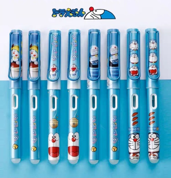 [HCM]BÚT MÁY DOREMON - MỰC XÓA ĐƯỢC - CÓ SẴN 1 ỐNG MỰC XANH THEO BÚT - CÓ RÃNH ĐỊNH VỊ TAY CHO BÉ - ỐNG MỰC TÙY CHỌN - HÌNH SIÊU CUTE